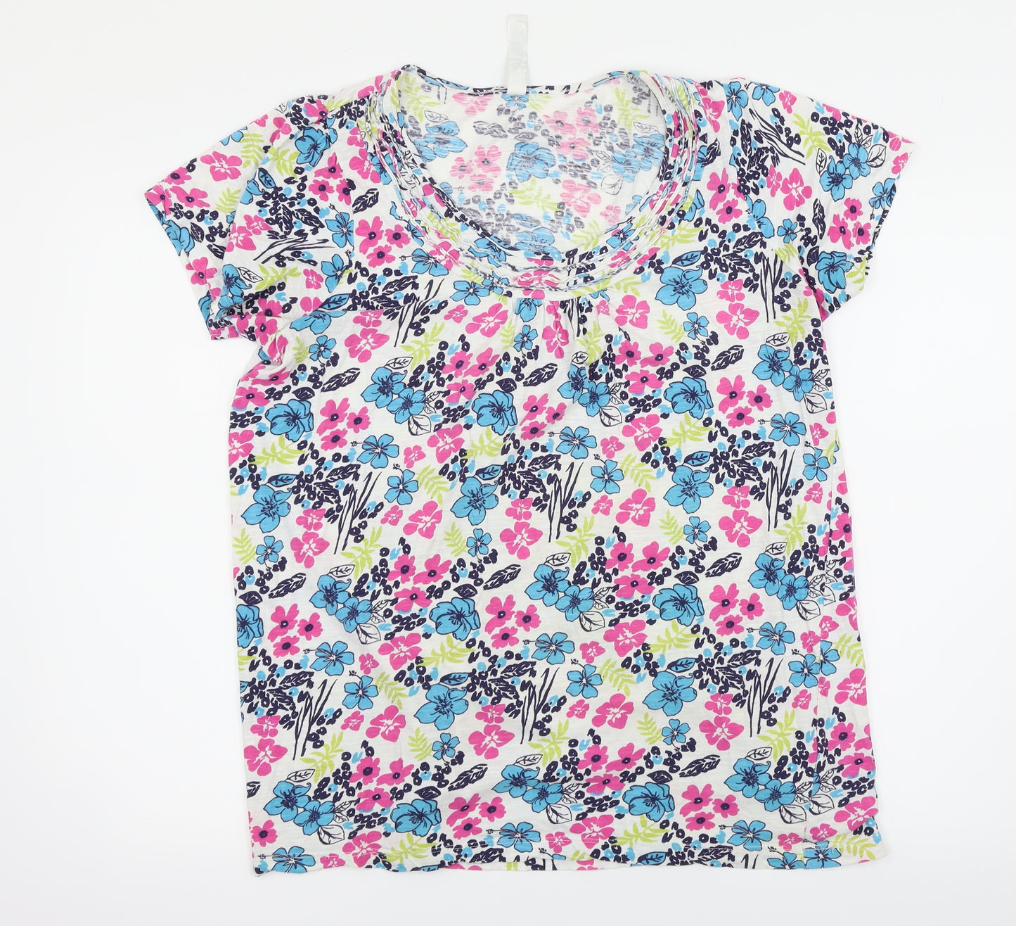 Preworn Womens Multicoloured Floral  Basic T-Shirt Size 16