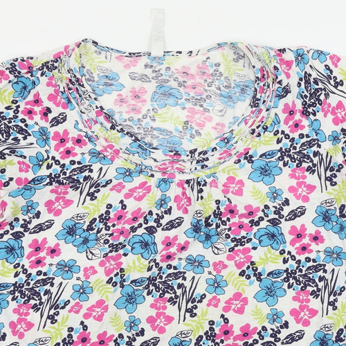 Preworn Womens Multicoloured Floral  Basic T-Shirt Size 16
