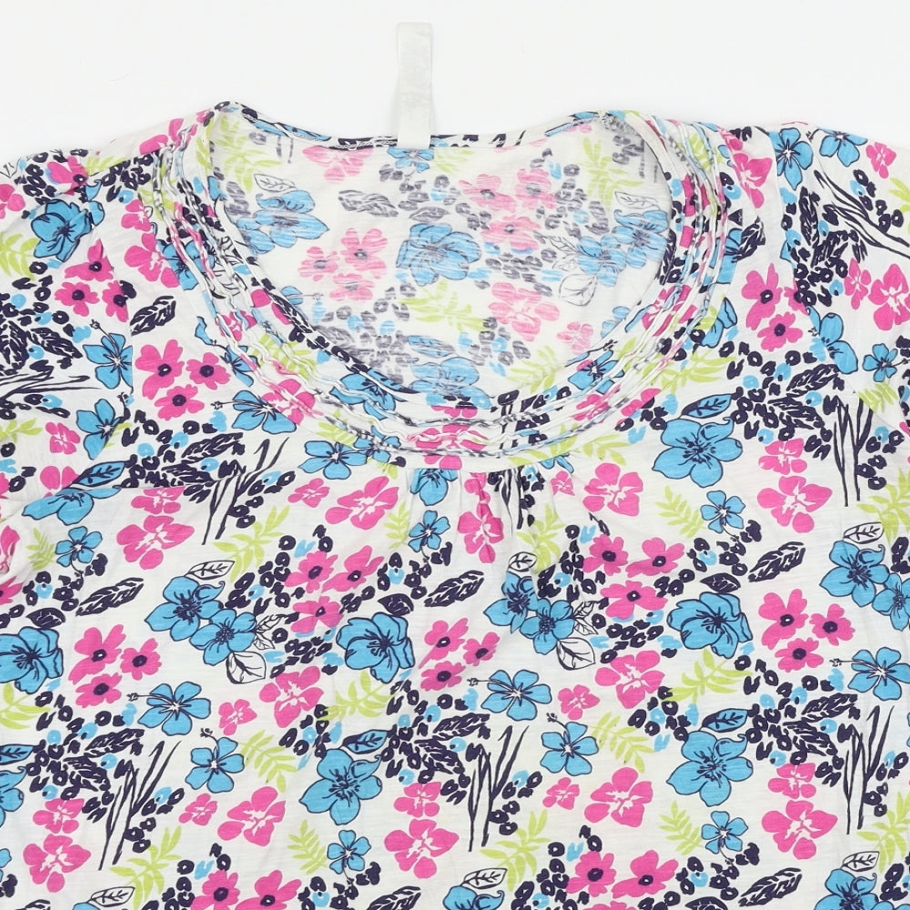 Preworn Womens Multicoloured Floral  Basic T-Shirt Size 16