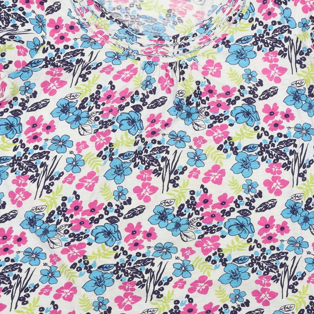 Preworn Womens Multicoloured Floral  Basic T-Shirt Size 16