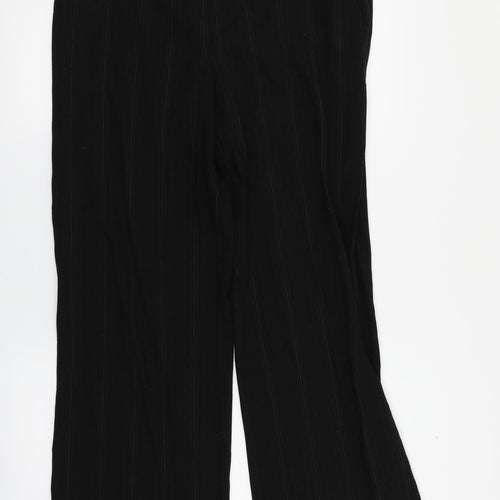 M&S Womens Black Striped  Dress Pants Trousers Size 14