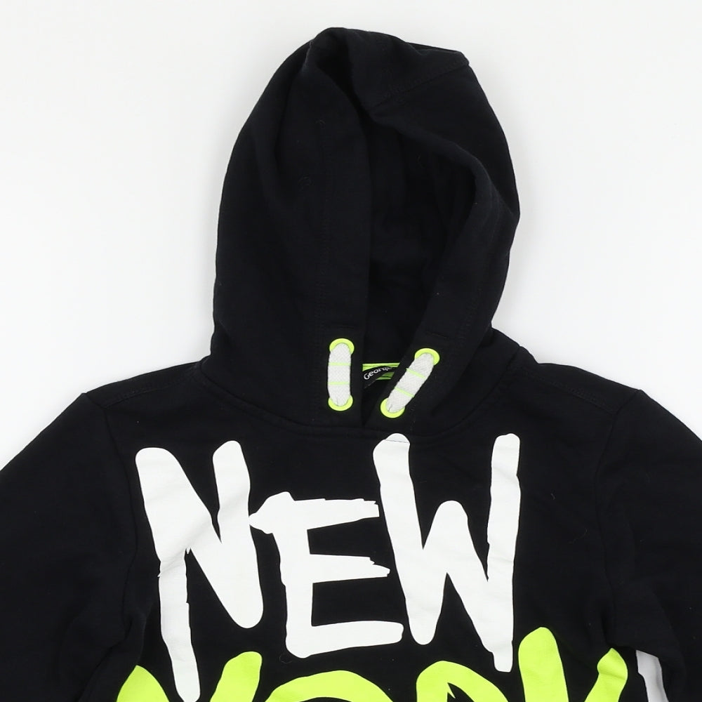 George Boys Black   Pullover Hoodie Size 5-6 Years