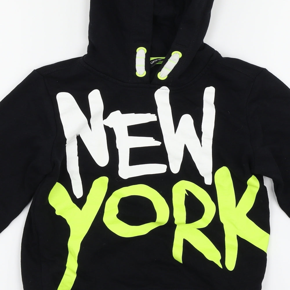 George Boys Black   Pullover Hoodie Size 5-6 Years