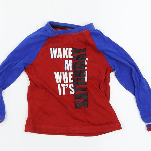 TU Boys Red    Pyjama Top Size 3-4 Years