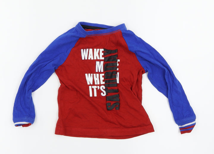 TU Boys Red    Pyjama Top Size 3-4 Years