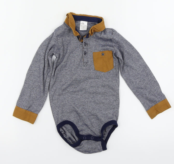 H&M Boys Grey Babygrow One-Piece Size 12 Months