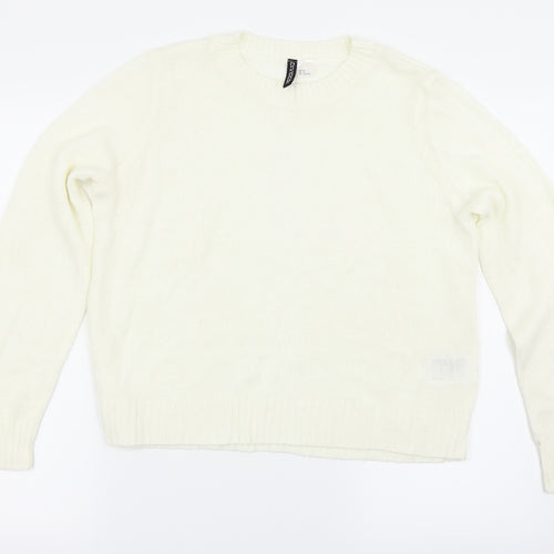 H&M Womens White   Pullover Jumper Size M