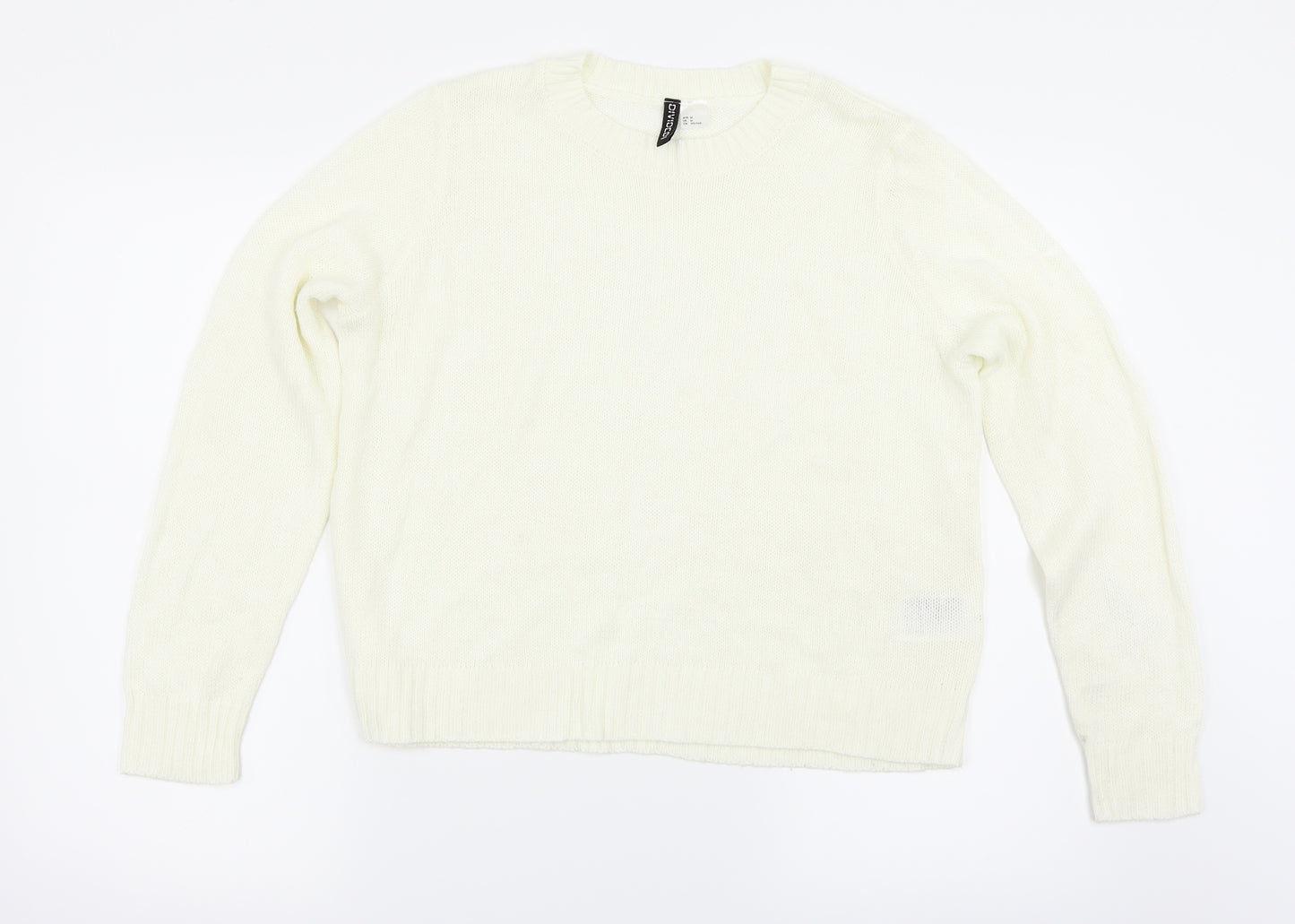 H&M Womens White   Pullover Jumper Size M