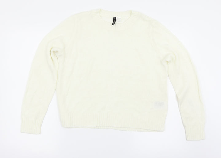H&M Womens White   Pullover Jumper Size M