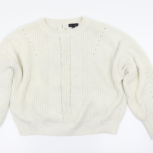 New Look Womens White   Pullover Jumper Size L