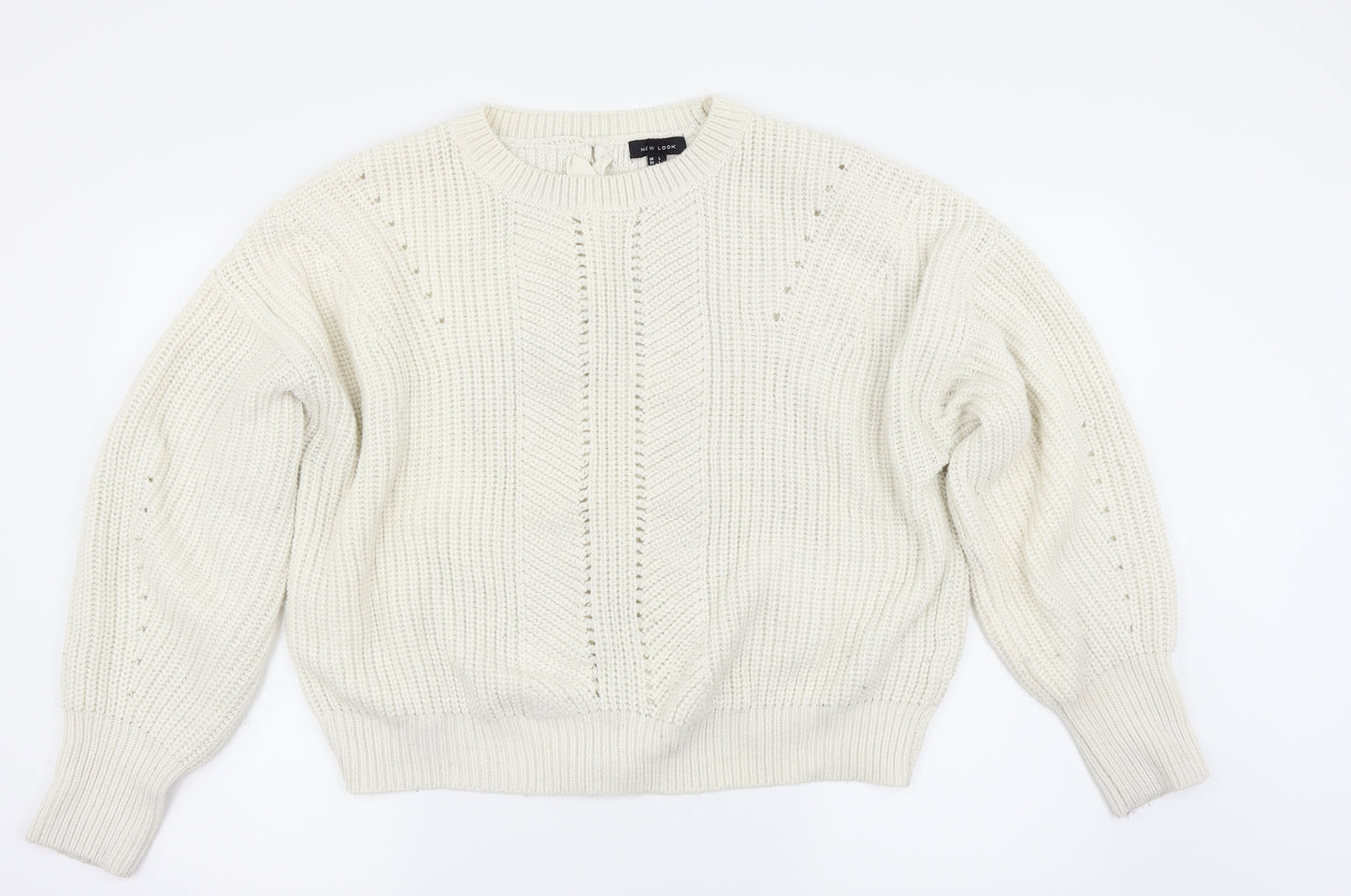 New Look Womens White   Pullover Jumper Size L