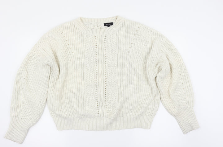 New Look Womens White   Pullover Jumper Size L