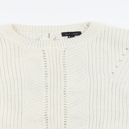 New Look Womens White   Pullover Jumper Size L