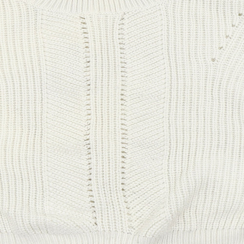New Look Womens White   Pullover Jumper Size L