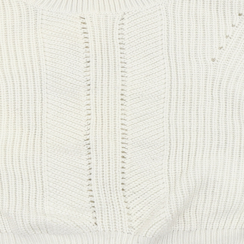 New Look Womens White   Pullover Jumper Size L