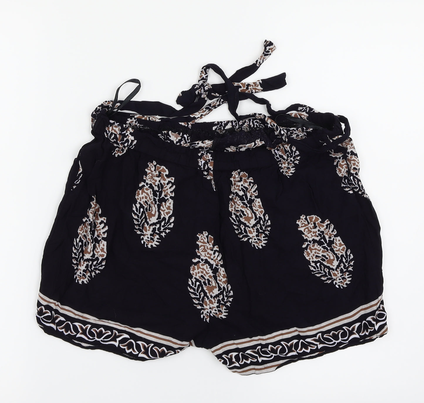 SheIn Womens Black Floral  Culotte Shorts Size L