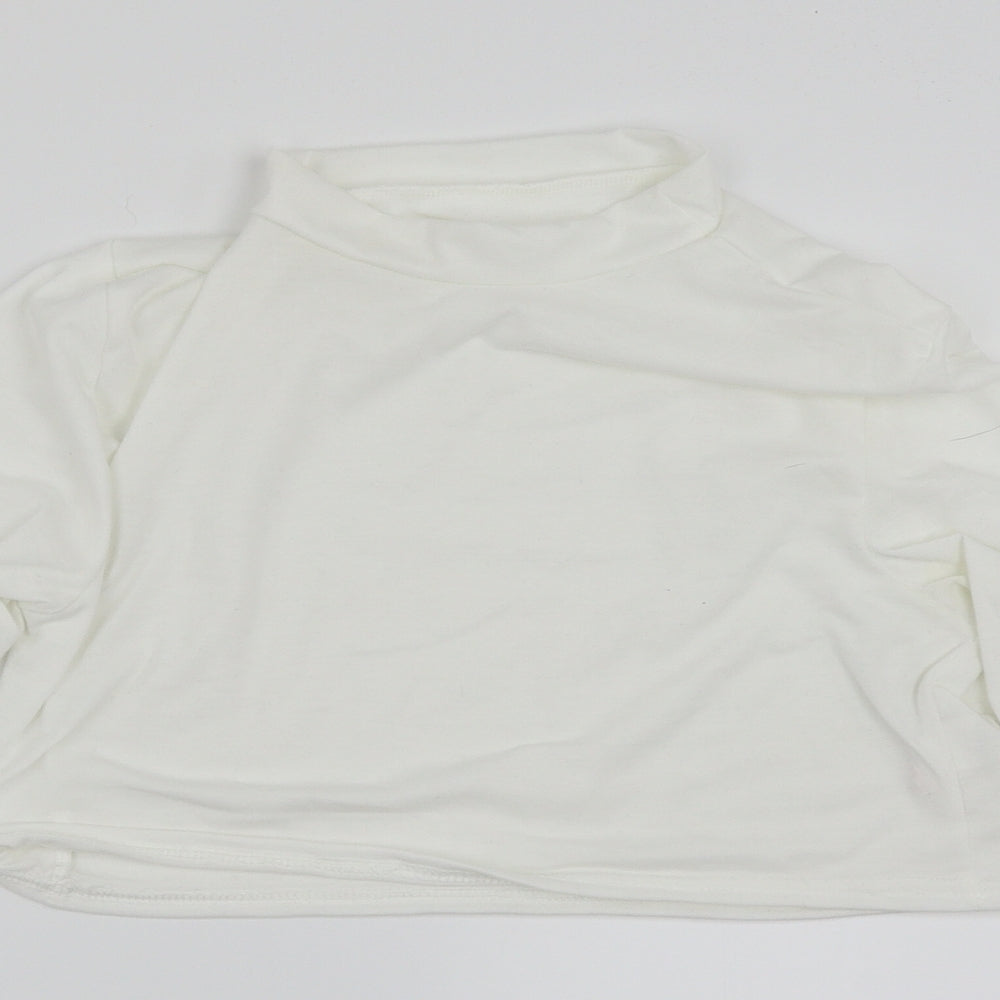 PRETTYLITTLETHING Womens White   Cropped T-Shirt Size 14