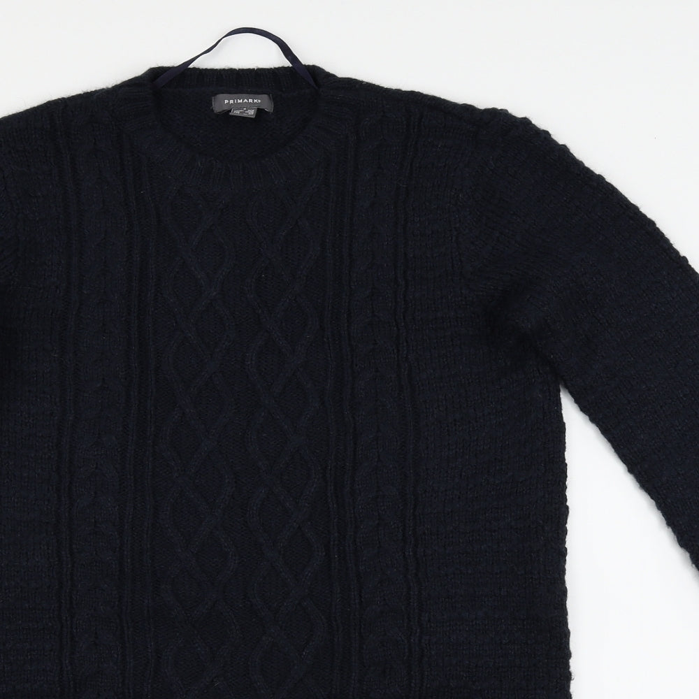 Primark Womens Blue Argyle/Diamond  Pullover Jumper Size 14