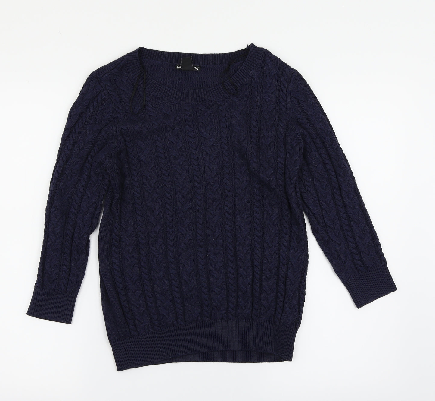 H&M Womens Blue Argyle/Diamond  Pullover Jumper Size S
