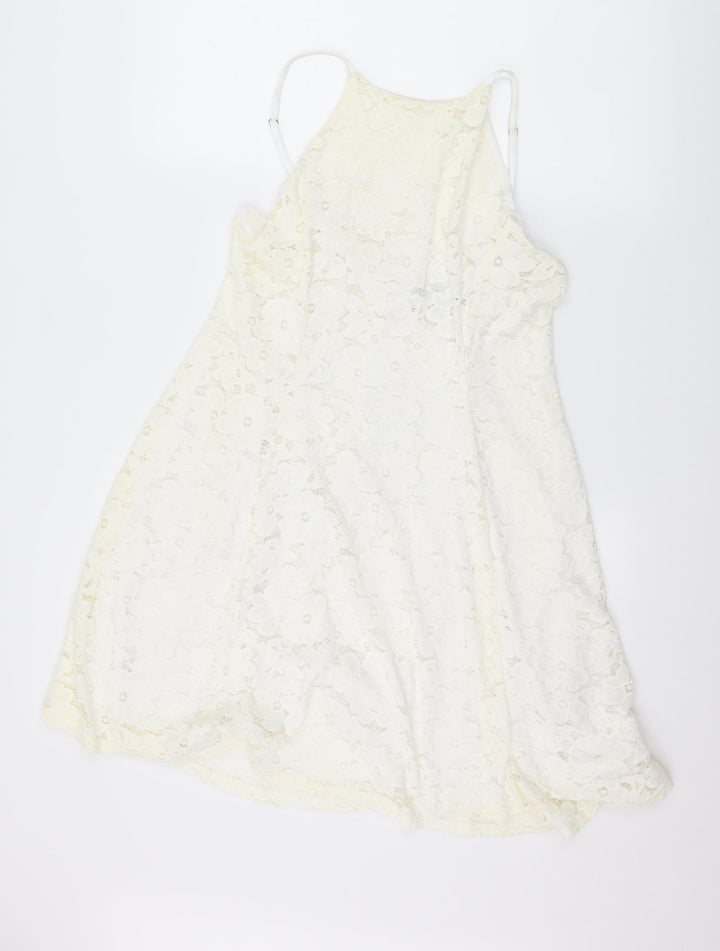 New Look Womens Ivory   Skater Dress  Size 14