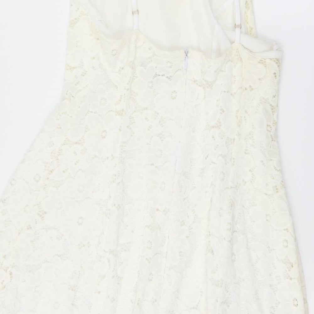 New Look Womens Ivory   Skater Dress  Size 14