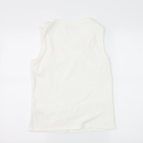 BHS Womens White  Jersey Basic T-Shirt Size 14