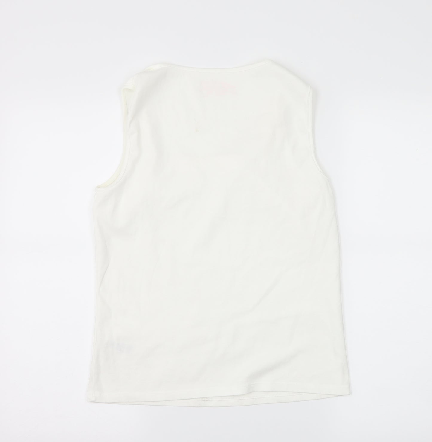 BHS Womens White  Jersey Basic T-Shirt Size 14