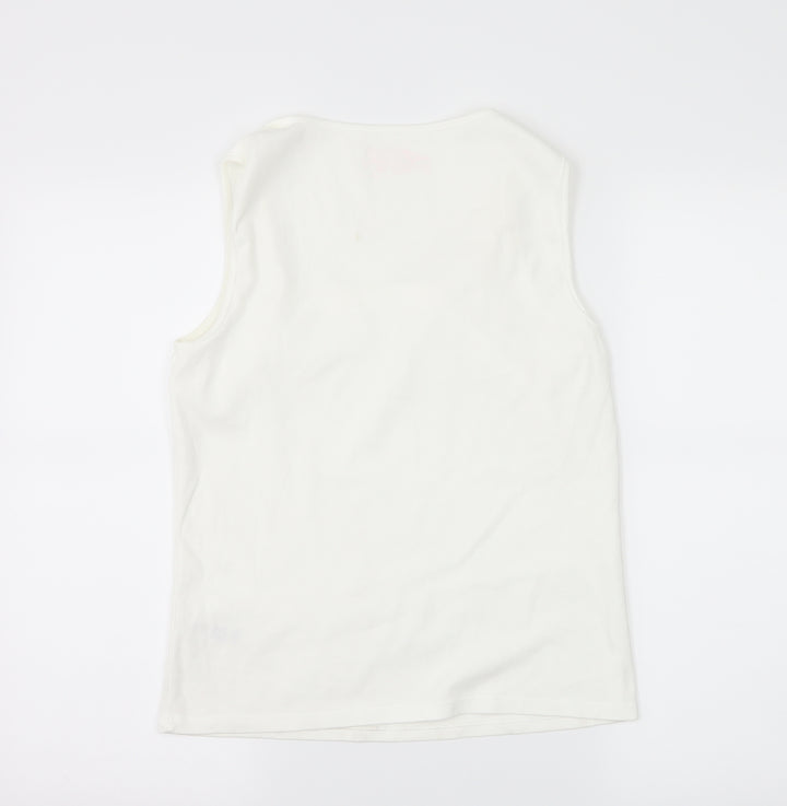 BHS Womens White  Jersey Basic T-Shirt Size 14