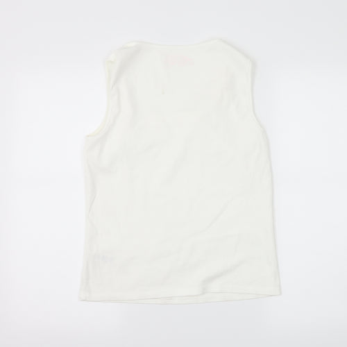 BHS Womens White  Jersey Basic T-Shirt Size 14
