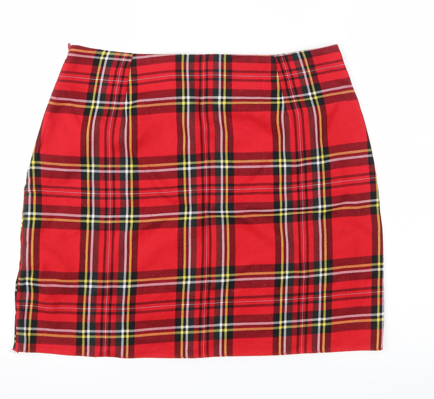 New Look Womens Red Plaid  A-Line Skirt Size 14