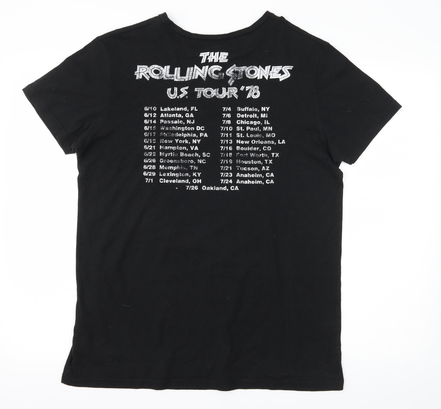 Primark Womens Black  Jersey Basic T-Shirt Size 14  - The Rolling Stones