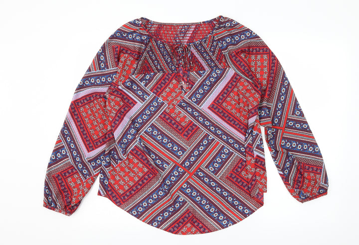 Dorothy Perkins Womens Multicoloured Geometric Basic Blouse Size 10