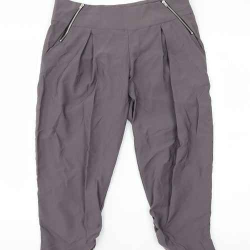 New Look Womens Grey   Cropped Trousers Size 10 L21.5 in