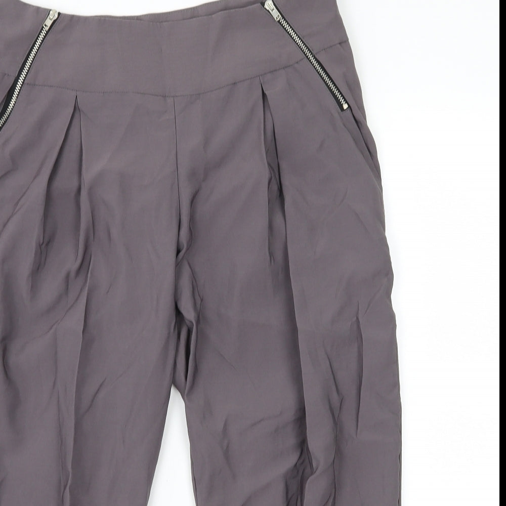 New Look Womens Grey   Cropped Trousers Size 10 L21.5 in