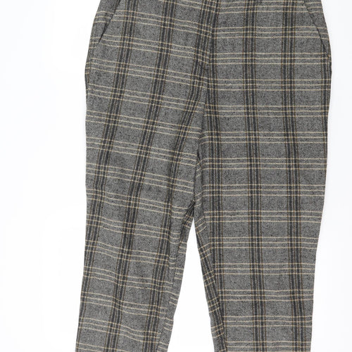 F&F Womens Grey Plaid  Trousers  Size 14 L26 in