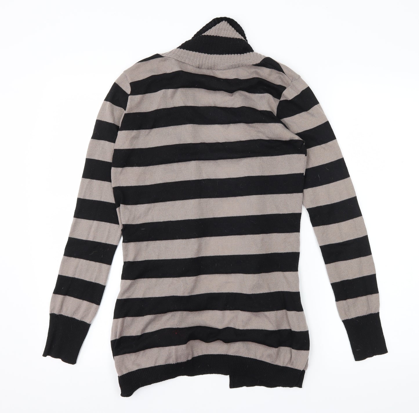 F&F Womens Brown Striped Knit Cardigan Jumper Size 10