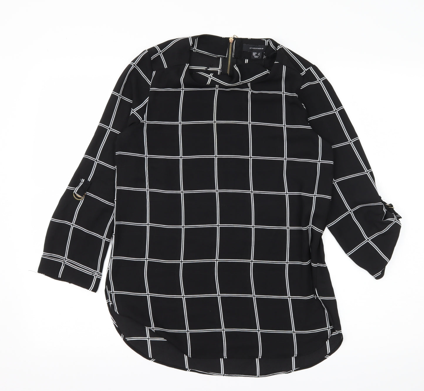 Atmosphere Womens Beige Check  Basic Blouse Size 8