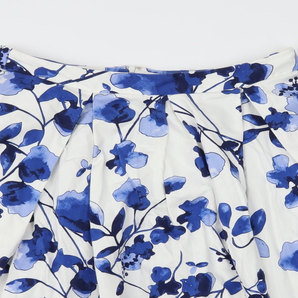 Paraphrase Womens White Floral  Flare Skirt Size 10