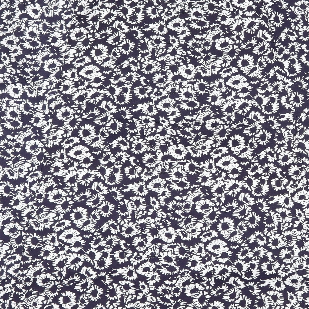 Viz-A-Viz Womens Blue Floral Jersey Flare Skirt Size 16