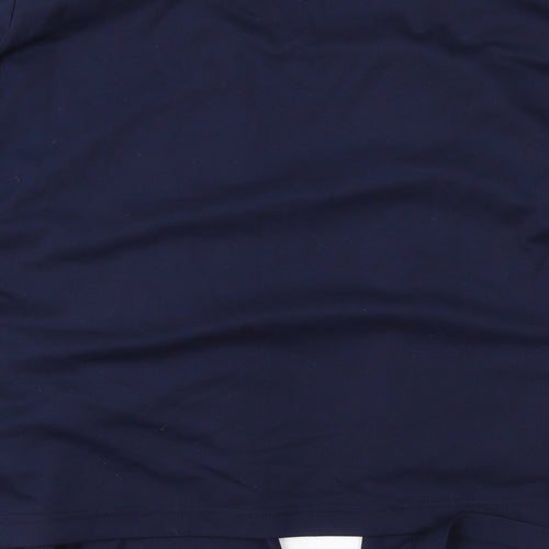 Viz-A-Viz Womens Blue Floral Jersey Basic T-Shirt Size 18