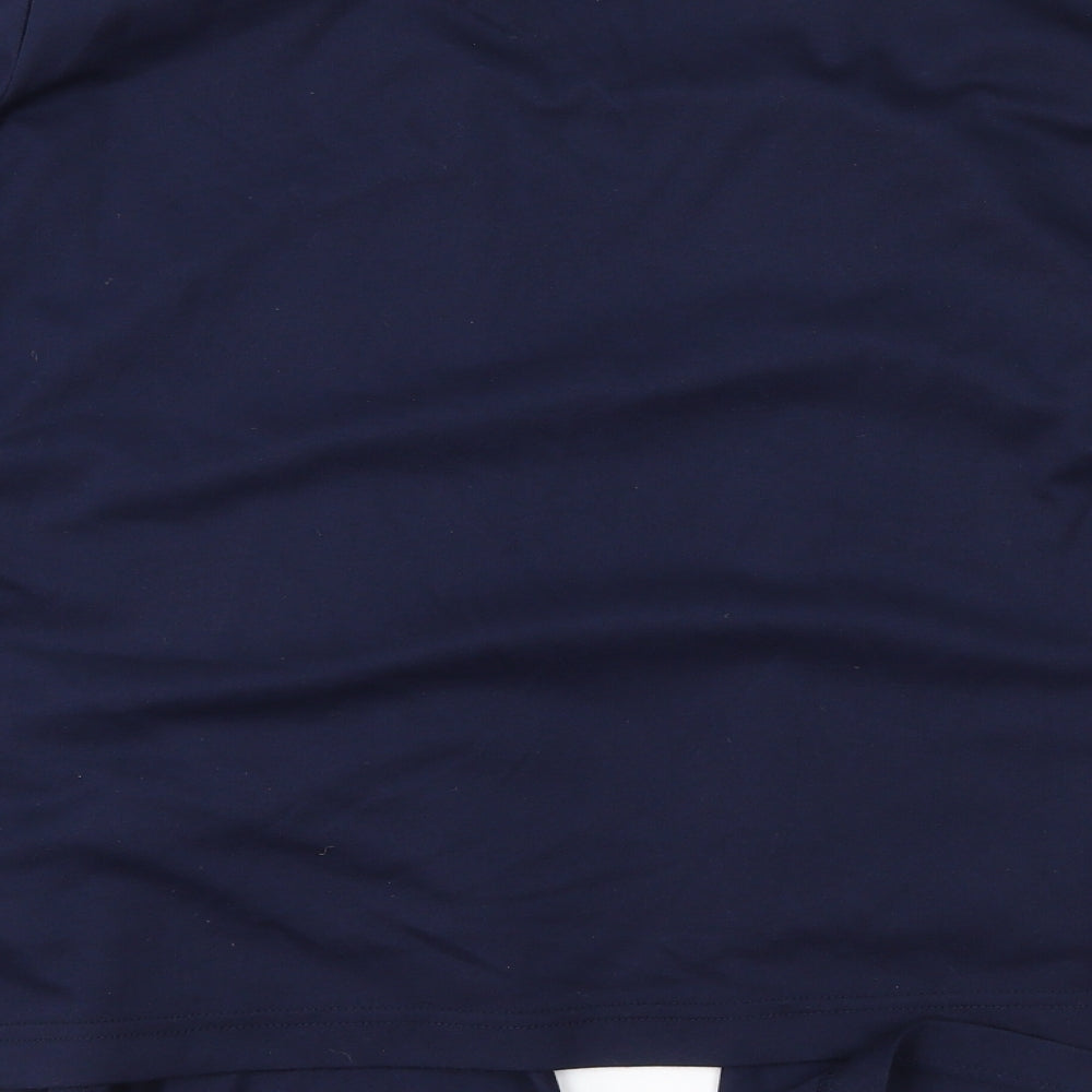 Viz-A-Viz Womens Blue Floral Jersey Basic T-Shirt Size 18