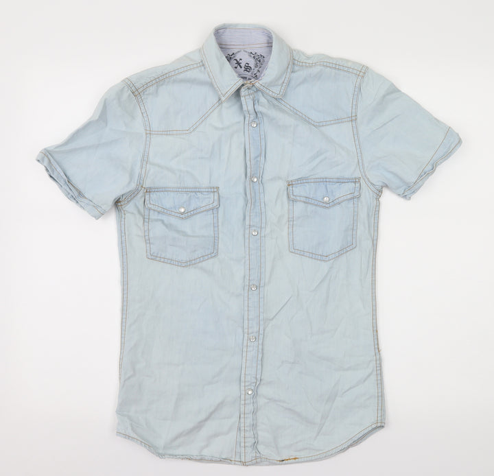 Cedar Wood State Mens Blue  Denim  Button-Up Size XS