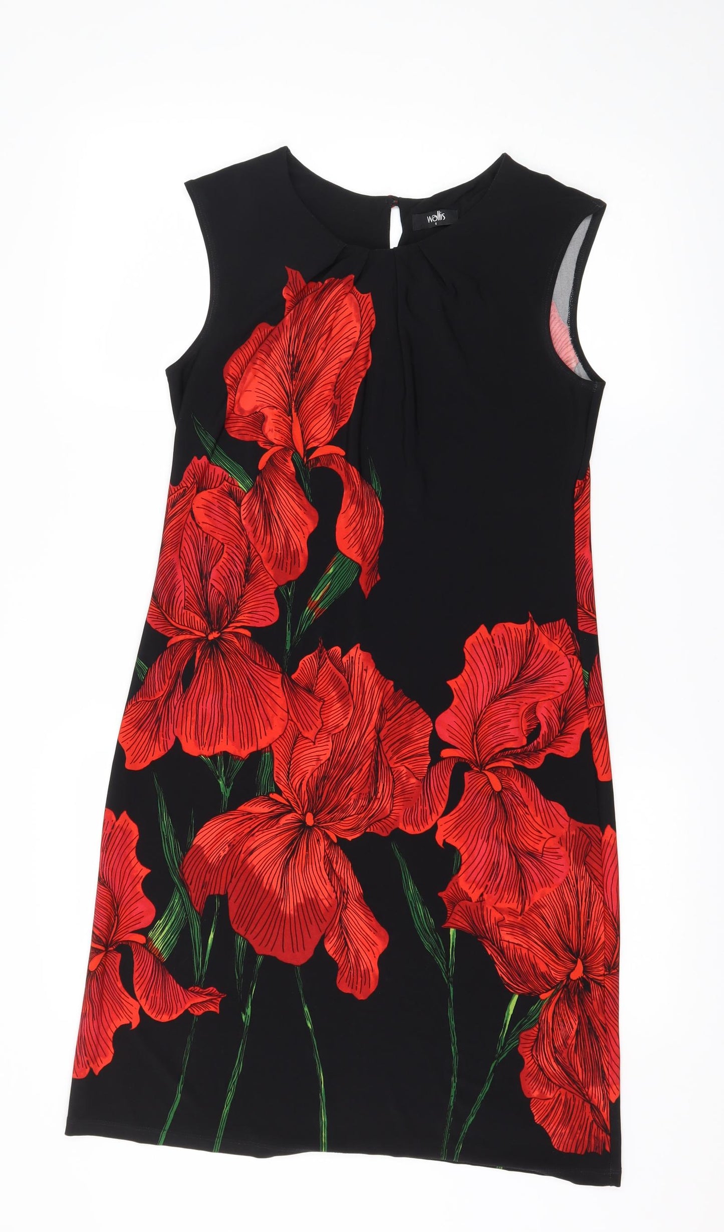 Wallis Womens Black Floral  A-Line  Size S