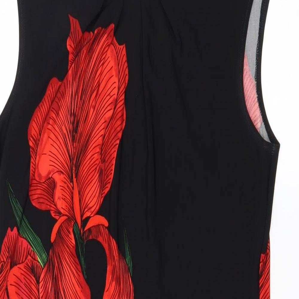 Wallis Womens Black Floral  A-Line  Size S