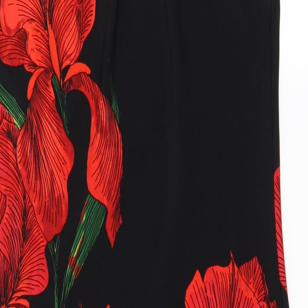 Wallis Womens Black Floral  A-Line  Size S