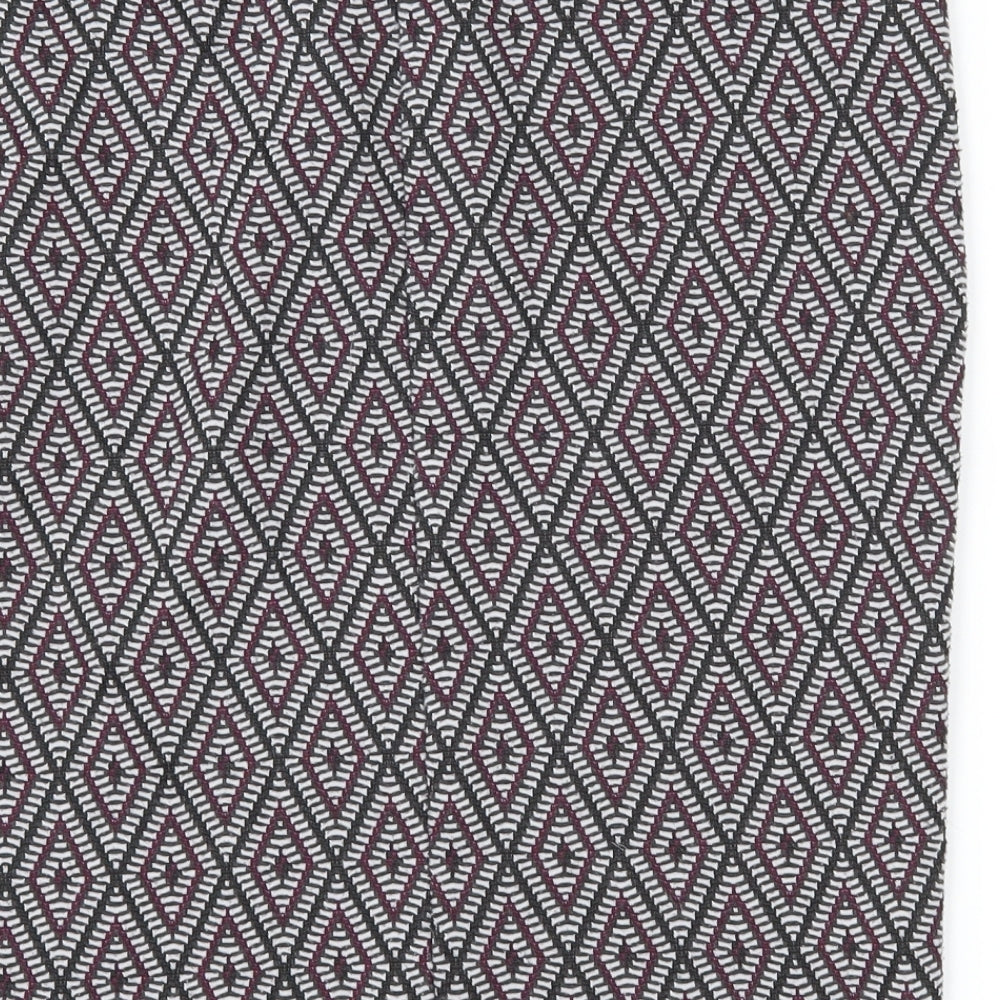 Primark Womens Grey Geometric Jersey Straight & Pencil Skirt Size 14