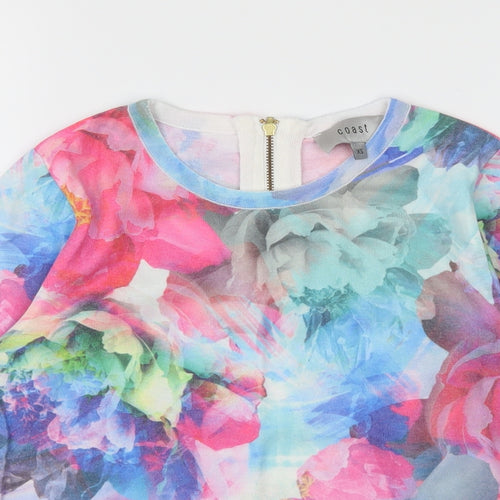 Coast Womens Multicoloured Floral Jersey Basic T-Shirt Size XS