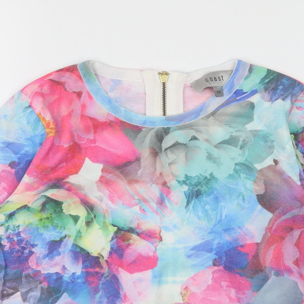 Coast Womens Multicoloured Floral Jersey Basic T-Shirt Size XS