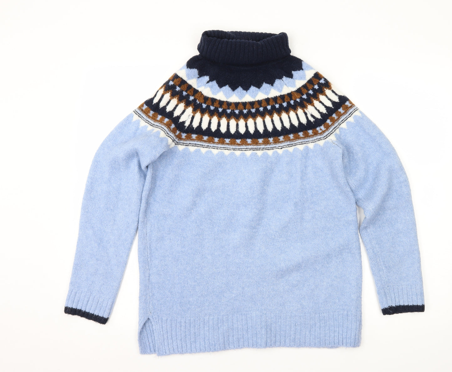 Marks and Spencer Womens Blue Geometric Knit Pullover Jumper Size XS