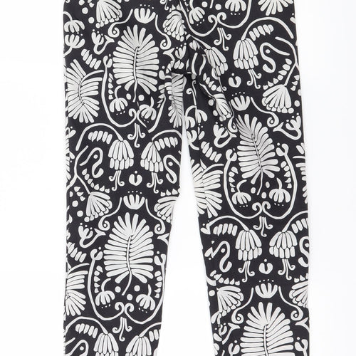 H&M Womens Black Geometric  Chino Trousers Size 4 L27 in